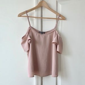 American Eagle Blush Pink Cold Shoulder Top